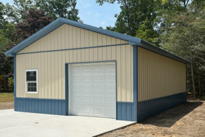 Blue Pole Barn garage